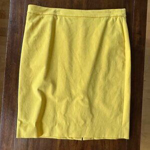 J.Crew No. 2 Pencil Skirt Bright Yellow Size 14 | Preppy Y2K Workwear
